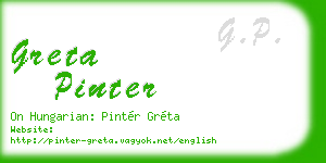 greta pinter business card