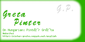 greta pinter business card